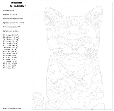 Картина по номерам, 30 x 40, A323