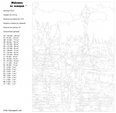 Картина по номерам, 30 x 40, RO23