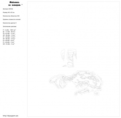 Картина по номерам, 40 x 50, ARTH-AH356