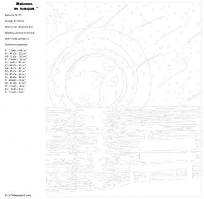 Картина по номерам, 40 x 50, RA173