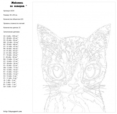 Картина по номерам, 30 x 40, A554