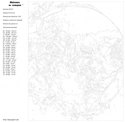 Картина по номерам, 40 x 50, RA197