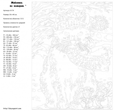 Картина по номерам, 30 x 40, A174