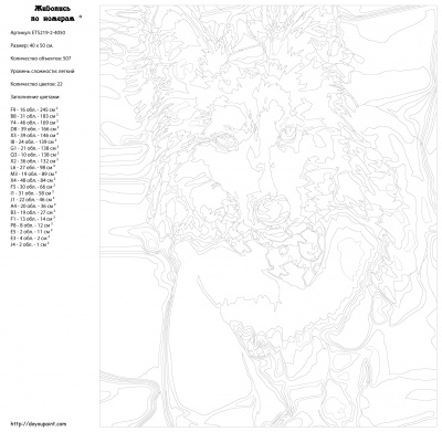 Картина по номерам, 40 x 50, ETS219-2-4050