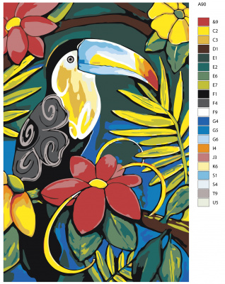 Картина по номерам, 60 x 90, A90