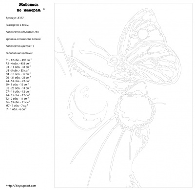 Картина по номерам, 30 x 40, A377