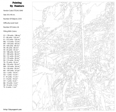 Картина по номерам, 30 x 40, ETS242-3040